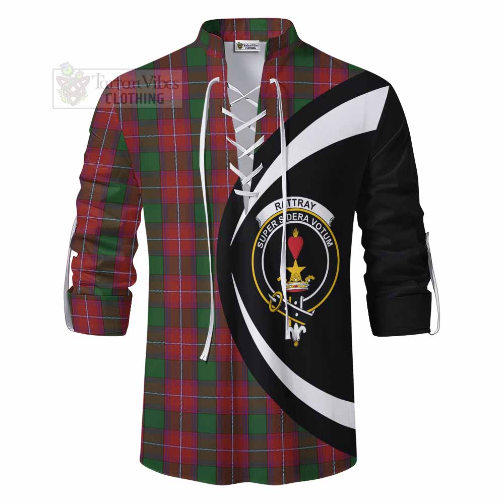 Rattray Tartan Ghillie Kilt Shirt with Family Crest Circle Style - Tartan Vibes Clothing