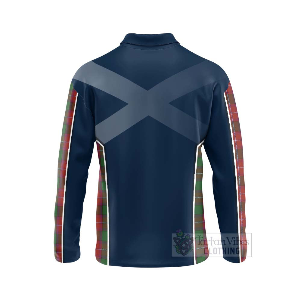 Tartan Vibes Clothing Rattray Tartan Long Sleeve Polo Shirt with Family Crest and Scottish Thistle Vibes Sport Style