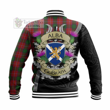 Rattray Tartan Family Crest Baseball Jacket Lion Rampant Royal Thistle Shield Celtic Inspired - Tartan Vibes Clothing