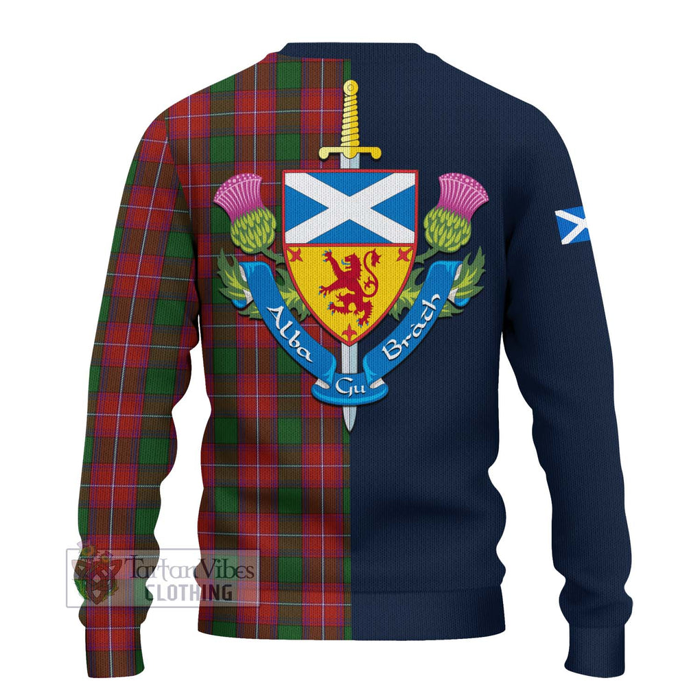 Tartan Vibes Clothing Rattray Tartan Knitted Sweater with Scottish Lion Royal Arm Half Style