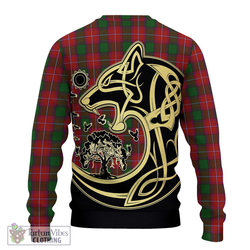 Rattray Tartan Knitted Sweater with Family Crest Celtic Wolf Style - Tartan Vibes Clothing