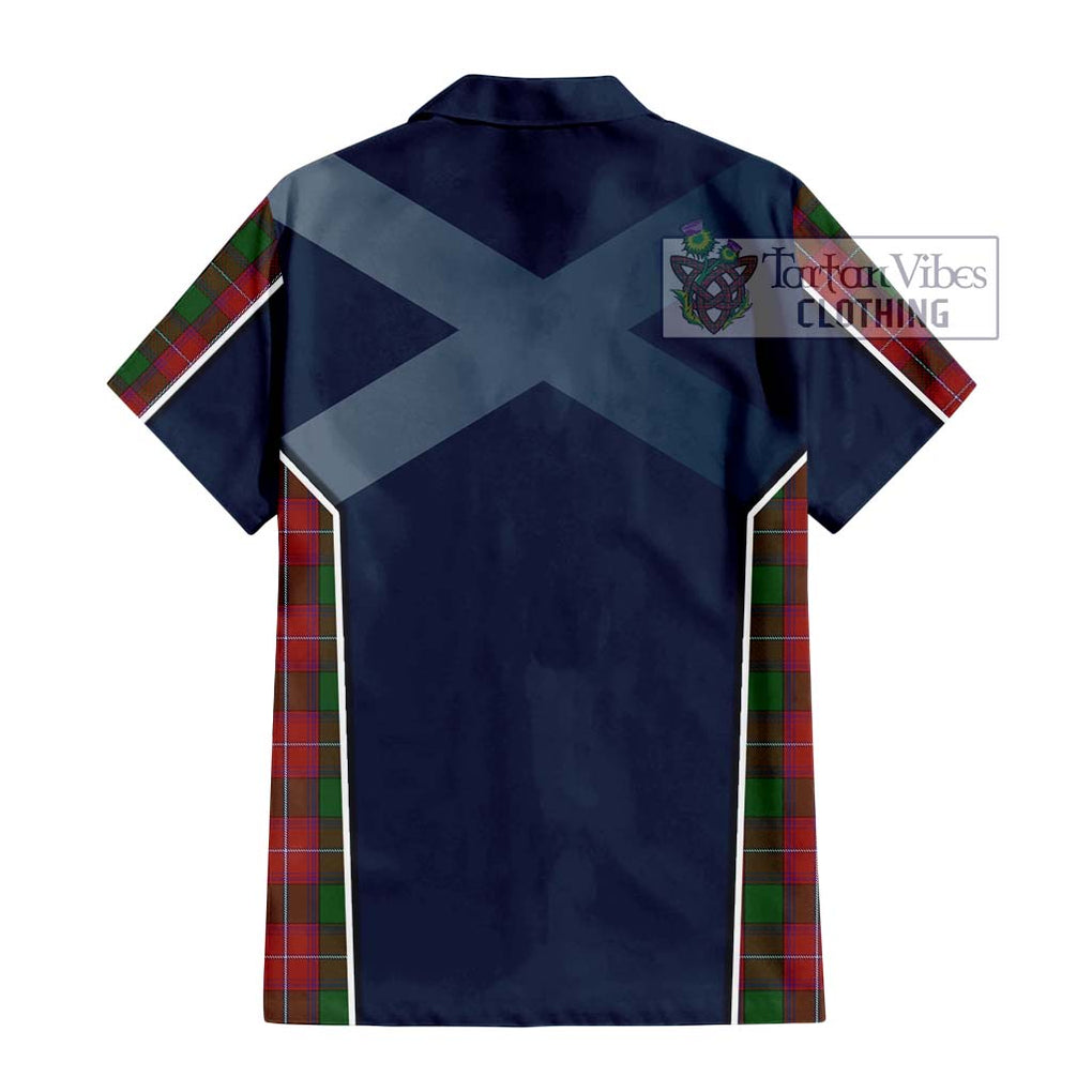 Rattray Tartan Short Sleeve Button Shirt with Family Crest and Lion Rampant Vibes Sport Style - Tartan Vibes Clothing