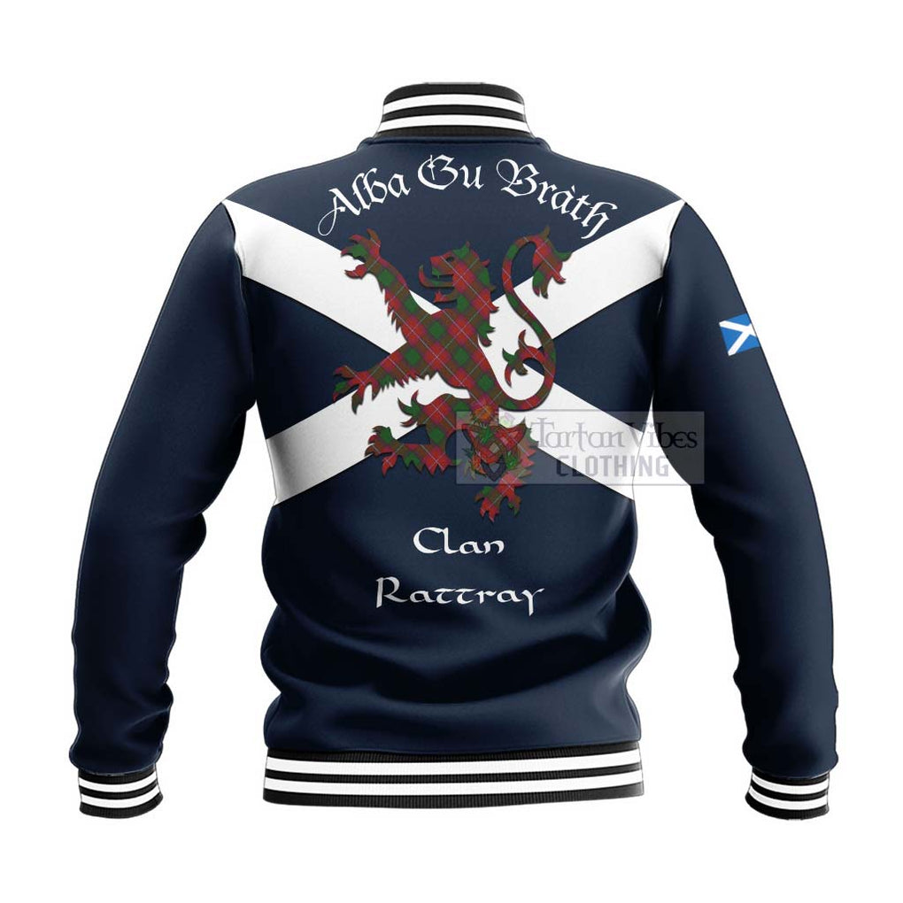 Rattray Tartan Lion Rampant Baseball Jacket Proudly Display Your Heritage with Alba Gu Brath and Clan Name - Tartan Vibes Clothing