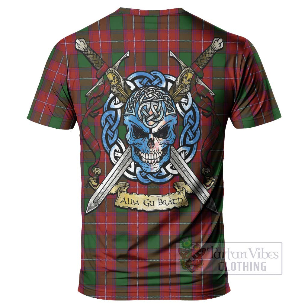 Tartan Vibes Clothing Rattray Tartan T-Shirt with Family Crest Celtic Skull Style