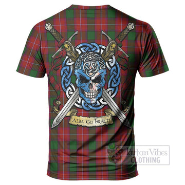 Rattray Tartan T-Shirt with Family Crest Celtic Skull Style