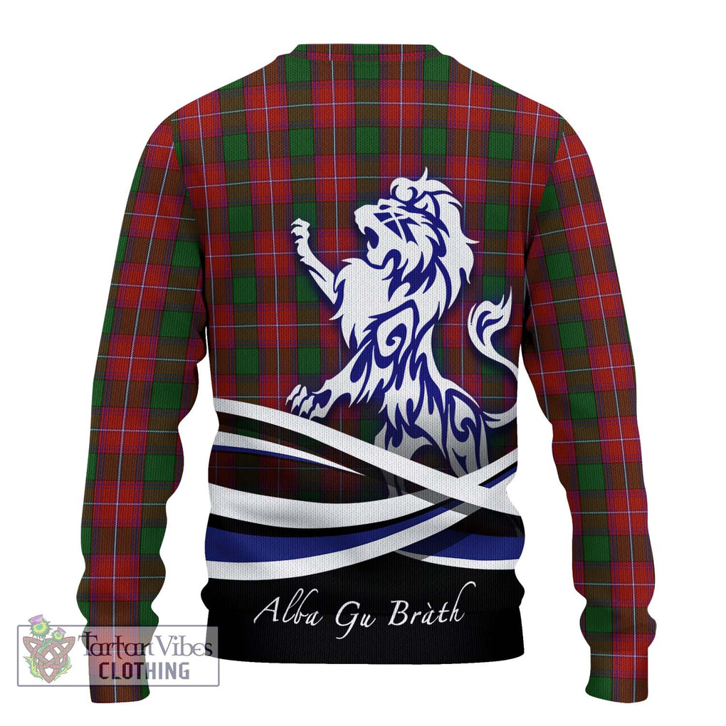 Rattray Tartan Knitted Sweater with Alba Gu Brath Regal Lion Emblem - Tartanvibesclothing Shop