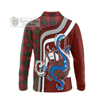 Rattray Tartan Long Sleeve Polo Shirt with Epic Bagpipe Style