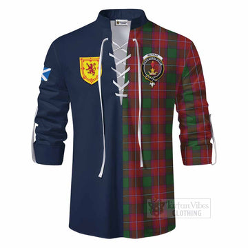 Rattray Tartan Ghillie Kilt Shirt Alba with Scottish Lion Royal Arm Half Style