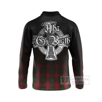 Rattray Tartan Long Sleeve Polo Shirt Featuring Alba Gu Brath Family Crest Celtic Inspired