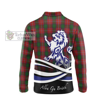 Rattray Tartan Long Sleeve Polo Shirt with Alba Gu Brath Regal Lion Emblem