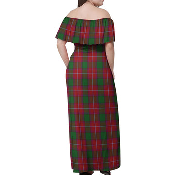 Rattray Tartan Off Shoulder Long Dress