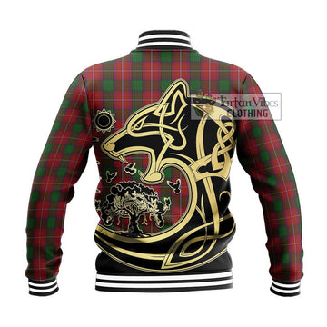 Rattray Tartan Baseball Jacket with Family Crest Celtic Wolf Style