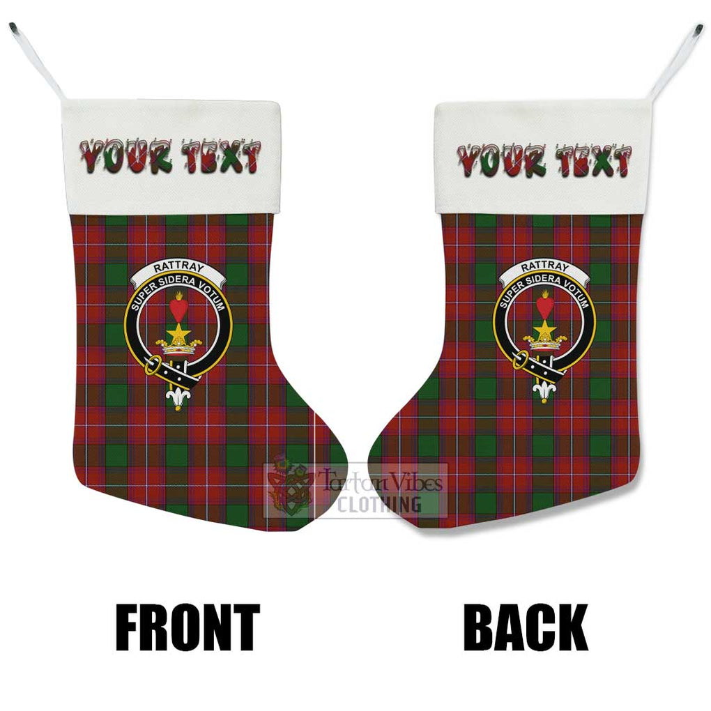 Tartan Vibes Clothing Rattray Tartan Family Crest Christmas Stocking with Personalized Text