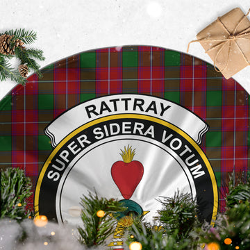 Rattray Tartan Christmas Tree Skirt with Family Crest