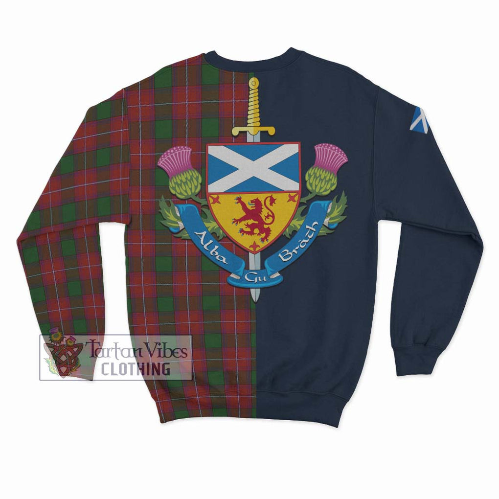 Tartan Vibes Clothing Rattray Tartan Sweatshirt with Scottish Lion Royal Arm Half Style