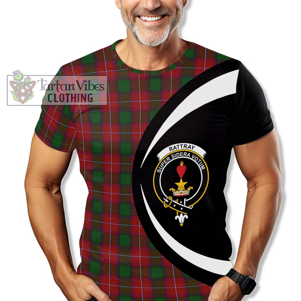 Tartan Vibes Clothing Rattray Tartan T-Shirt with Family Crest Circle Style