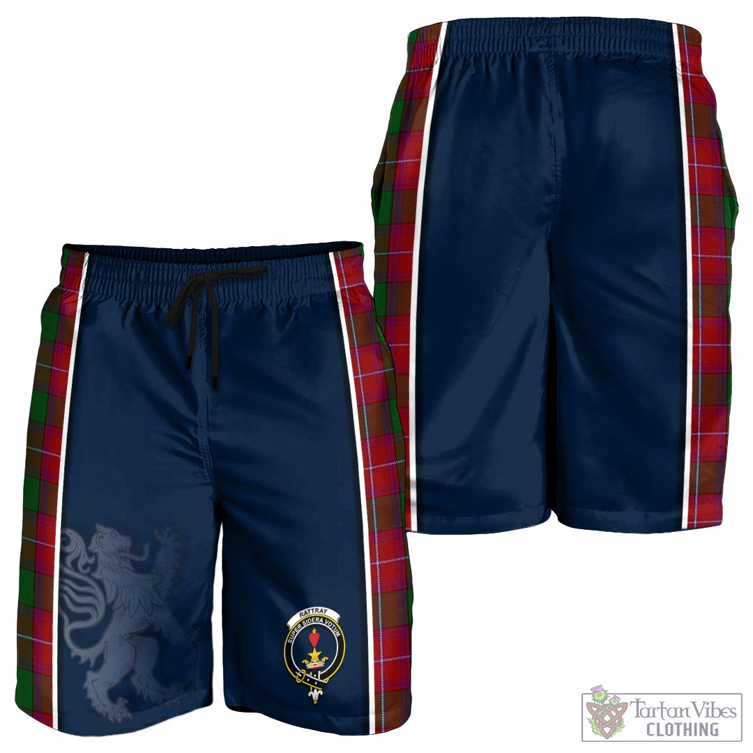 Tartan Vibes Clothing Rattray Tartan Men's Shorts with Family Crest and Lion Rampant Vibes Sport Style