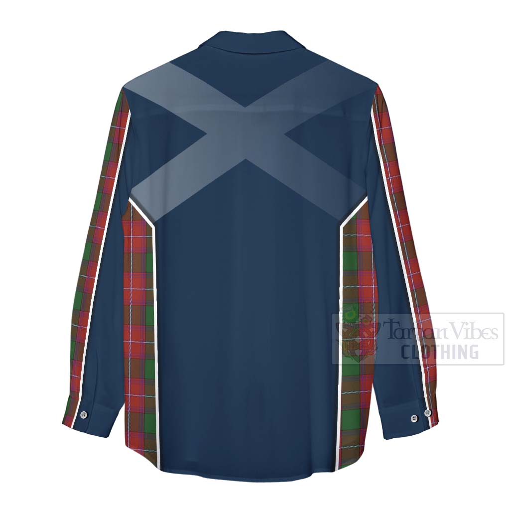 Tartan Vibes Clothing Rattray Tartan Women's Casual Shirt with Family Crest and Scottish Thistle Vibes Sport Style