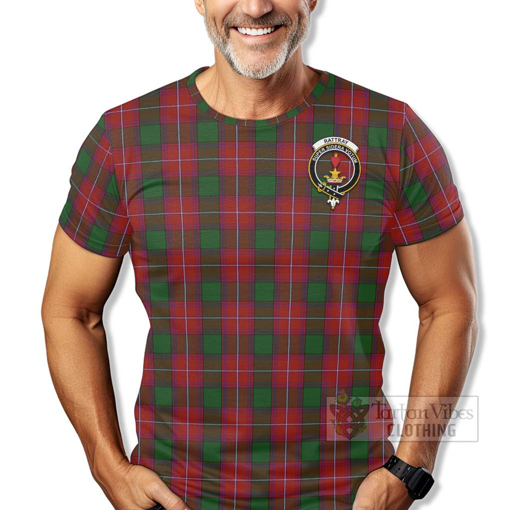 Tartan Vibes Clothing Rattray Tartan T-Shirt with Family Crest Celtic Skull Style