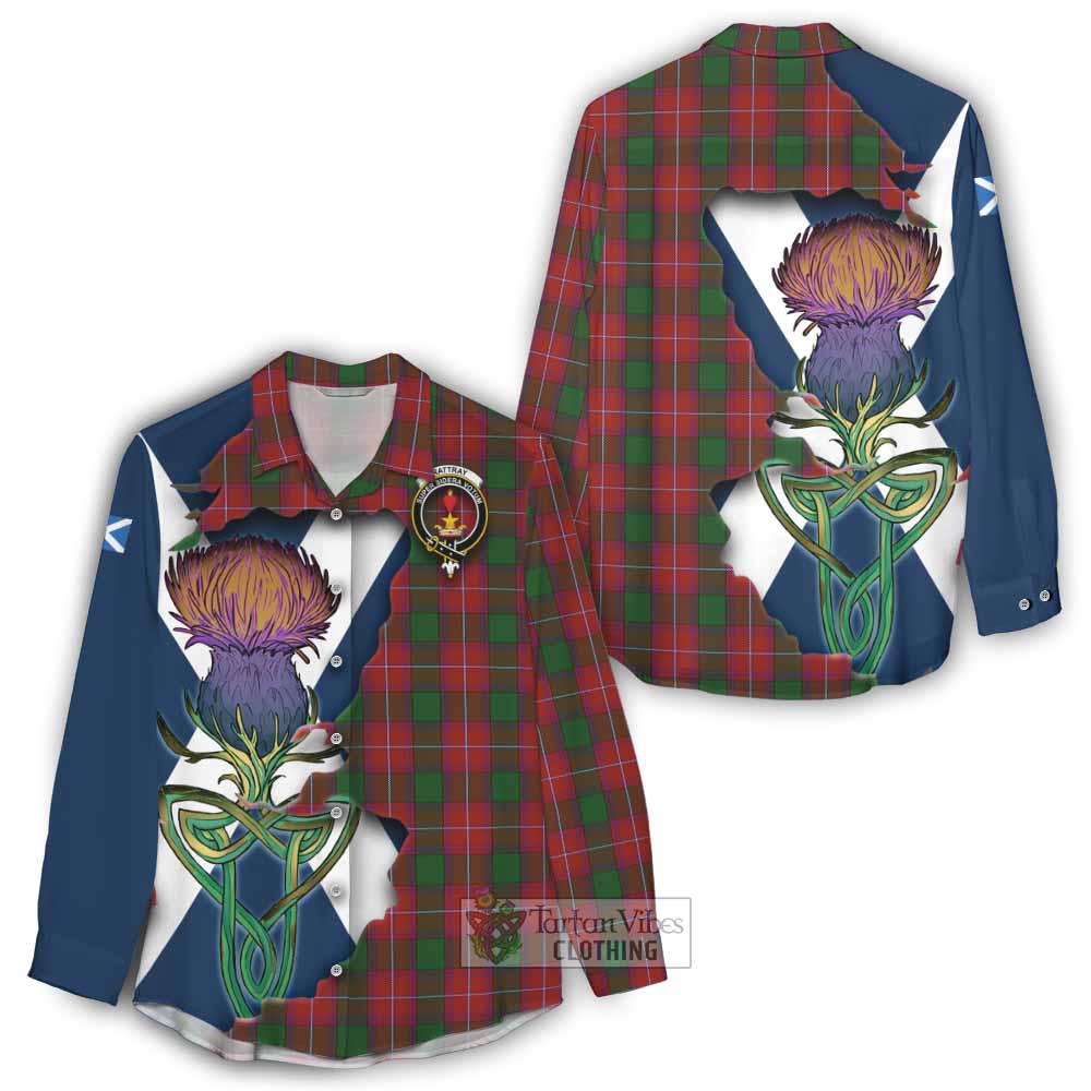 Rattray Tartan Family Crest Women's Casual Shirt Scottish Thistle Celtic Inspired - Tartan Vibes Clothing