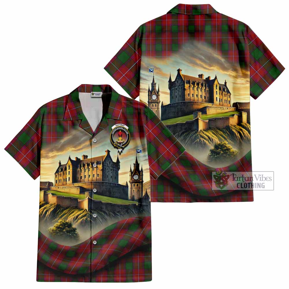 Rattray Tartan Family Crest Hawaiian Shirt with Scottish Ancient Castle Style - Tartan Vibes Clothing