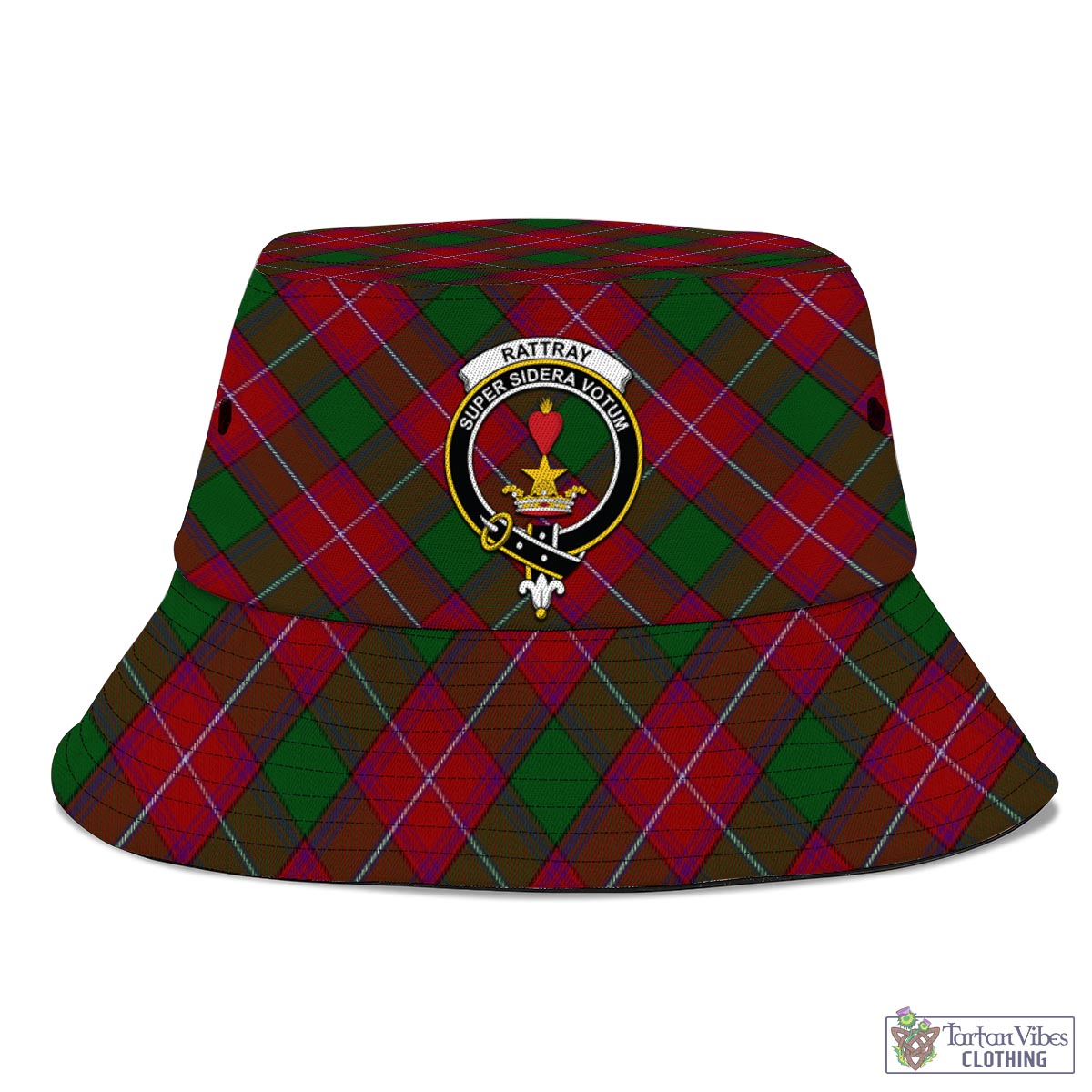 Tartan Vibes Clothing Rattray Tartan Bucket Hat with Family Crest