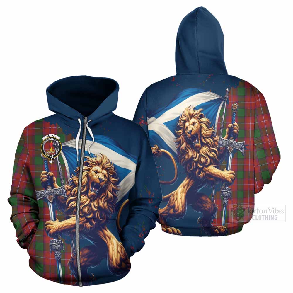 Tartan Vibes Clothing Rattray Tartan Family Crest Hoodie with Scottish Majestic Lion