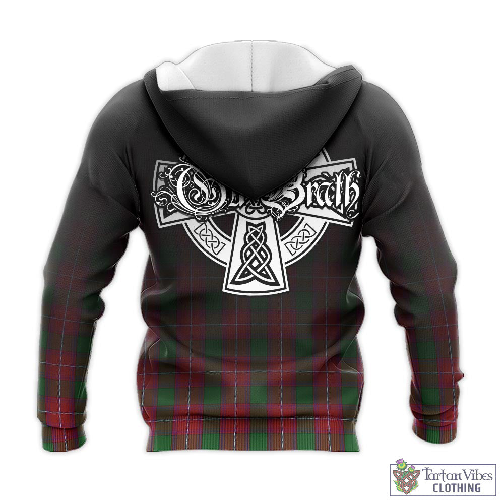 Tartan Vibes Clothing Rattray Tartan Knitted Hoodie Featuring Alba Gu Brath Family Crest Celtic Inspired