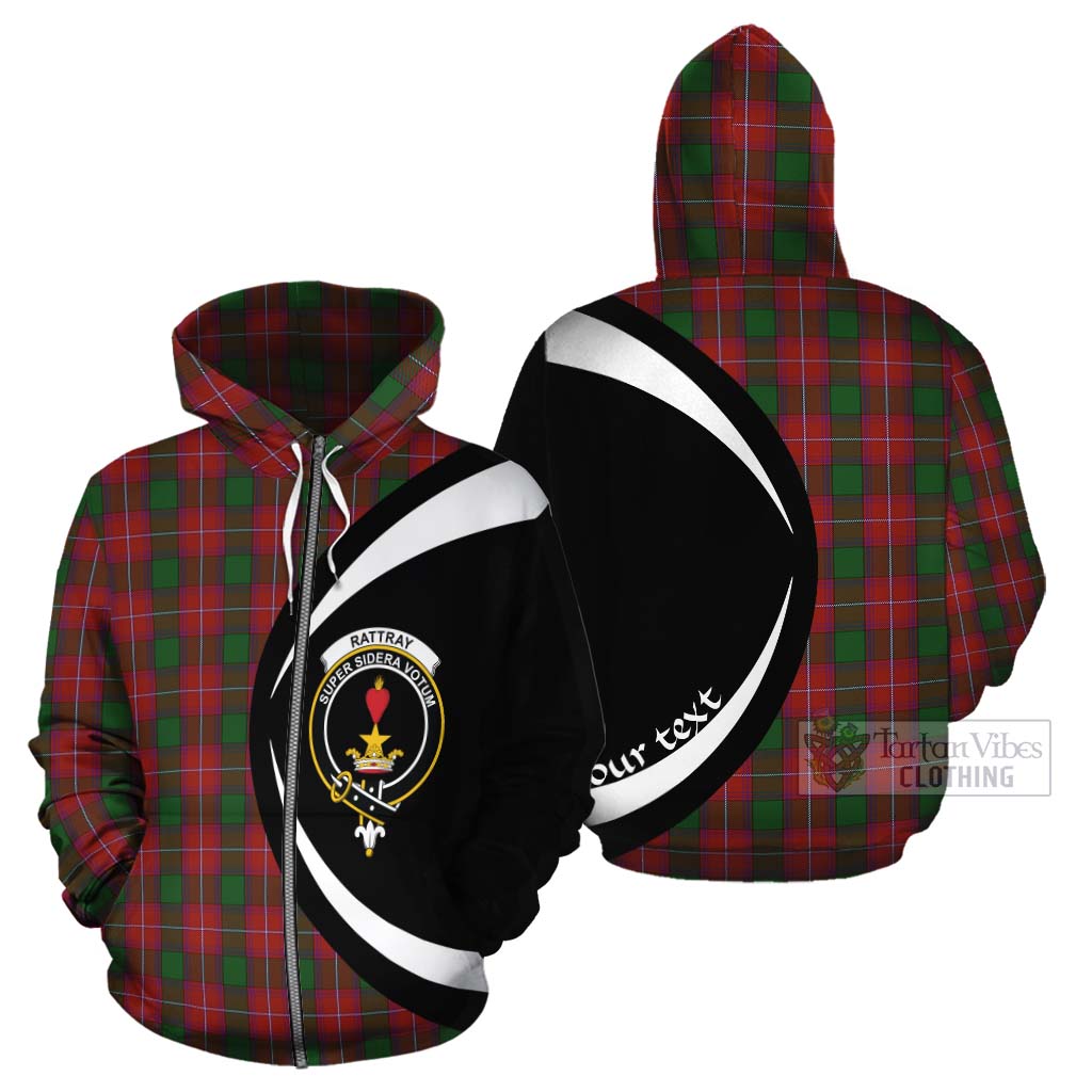 Tartan Vibes Clothing Rattray Tartan Cotton Hoodie with Family Crest Circle Style