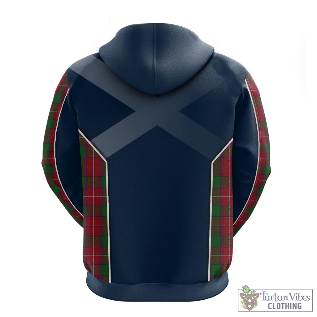 Tartan Vibes Clothing Rattray Tartan Hoodie with Family Crest and Scottish Thistle Vibes Sport Style