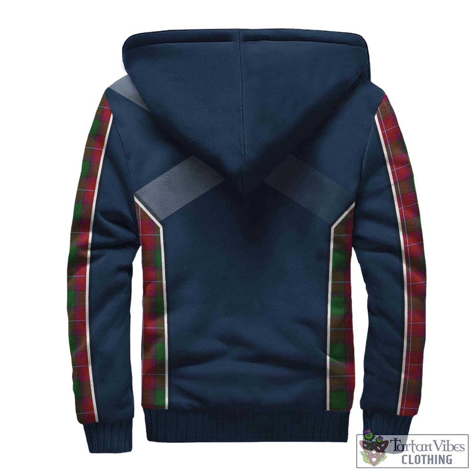 Tartan Vibes Clothing Rattray Tartan Sherpa Hoodie with Family Crest and Scottish Thistle Vibes Sport Style