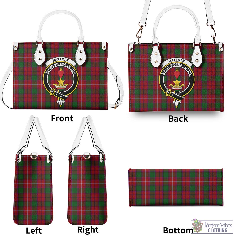 Tartan Vibes Clothing Rattray Tartan Luxury Leather Handbags with Family Crest