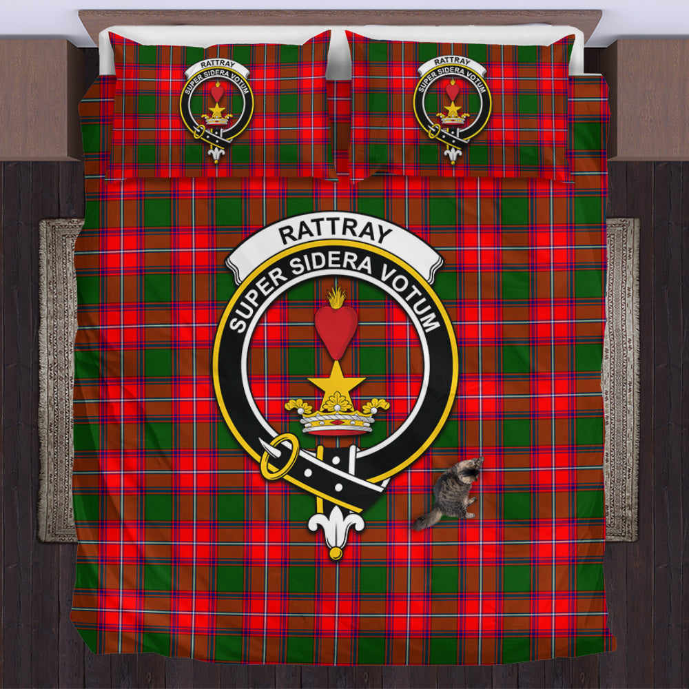 Rattray Modern Tartan Bedding Set with Family Crest US Bedding Set - Tartan Vibes Clothing