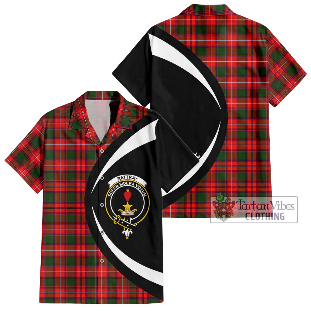 Rattray Modern Tartan Short Sleeve Button Up with Family Crest Circle Style Kid - Tartan Vibes Clothing