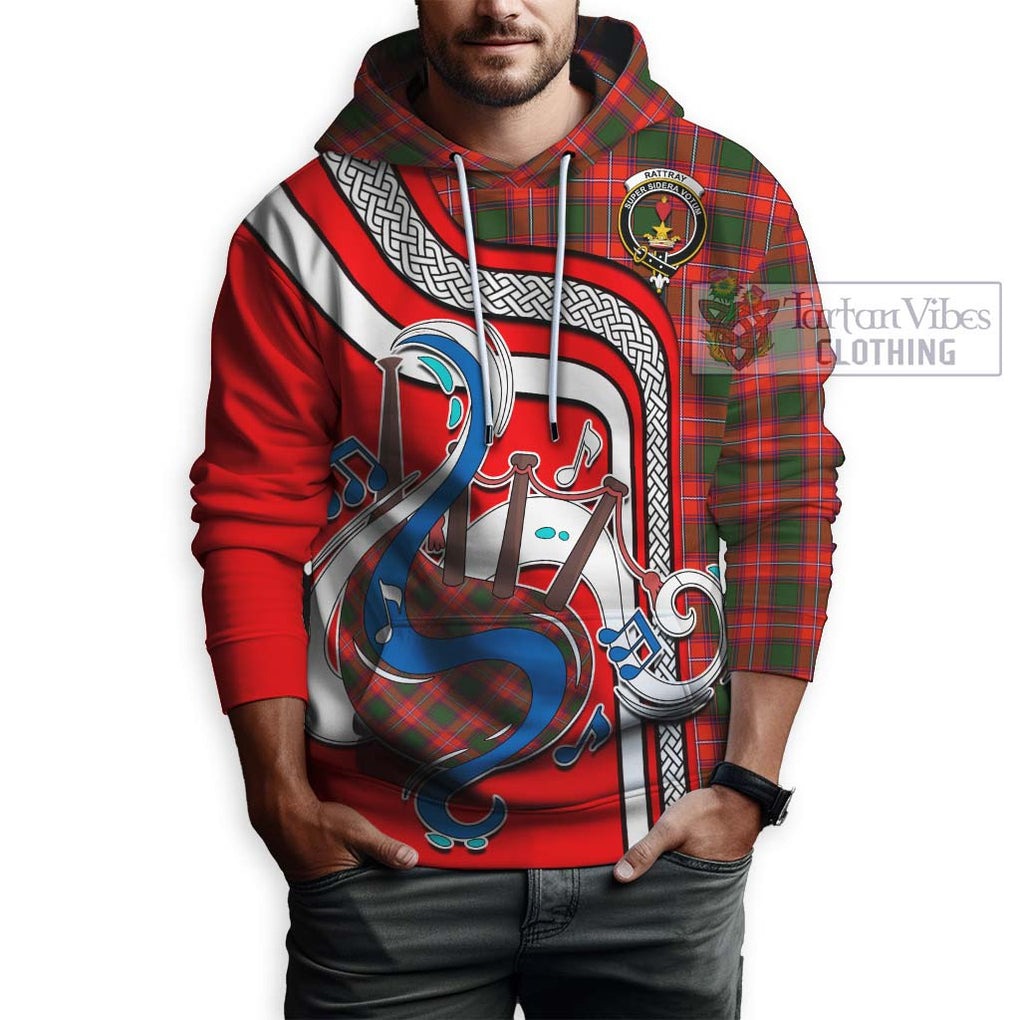 Rattray Modern Tartan Hoodie with Epic Bagpipe Style Zip Hoodie - Tartanvibesclothing Shop