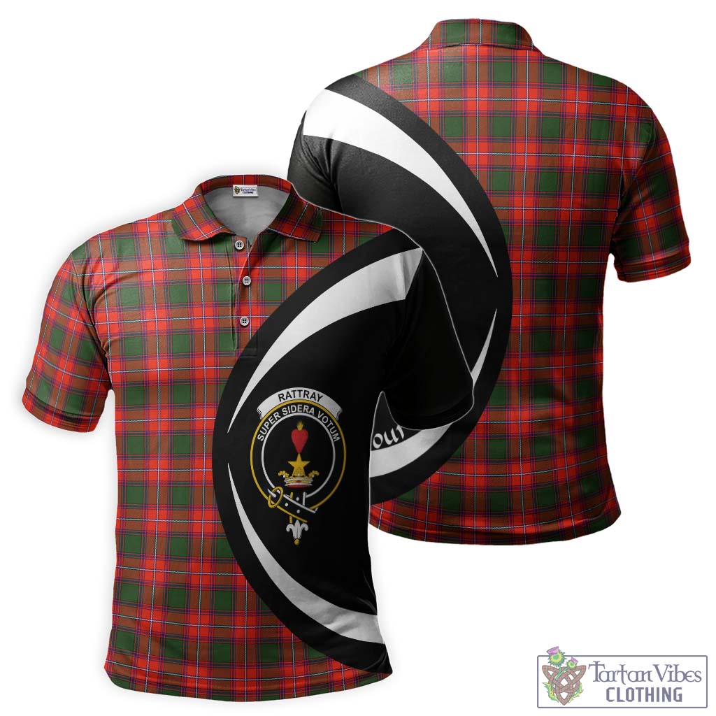 Tartan Vibes Clothing Rattray Modern Tartan Men's Polo Shirt with Family Crest Circle Style