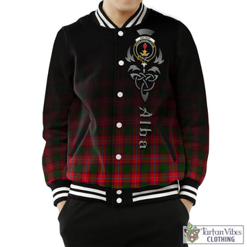 Rattray Modern Tartan Baseball Jacket Featuring Alba Gu Brath Family Crest Celtic Inspired