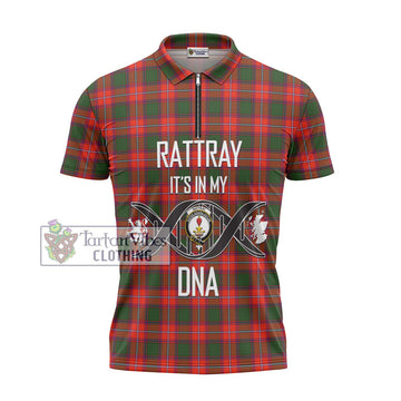 Rattray Modern Tartan Zipper Polo Shirt with Family Crest DNA In Me Style