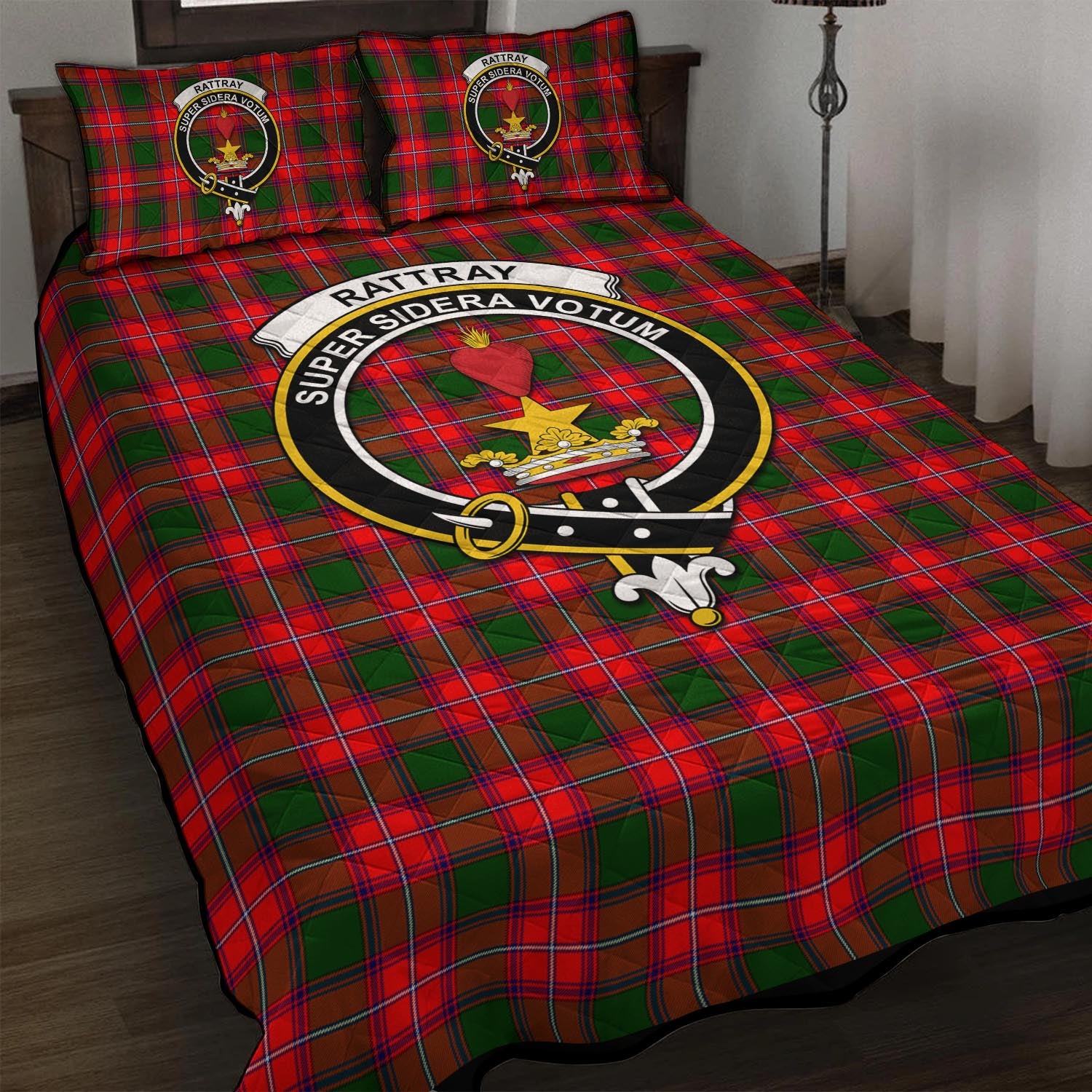 Rattray Modern Tartan Quilt Bed Set with Family Crest - Tartan Vibes Clothing