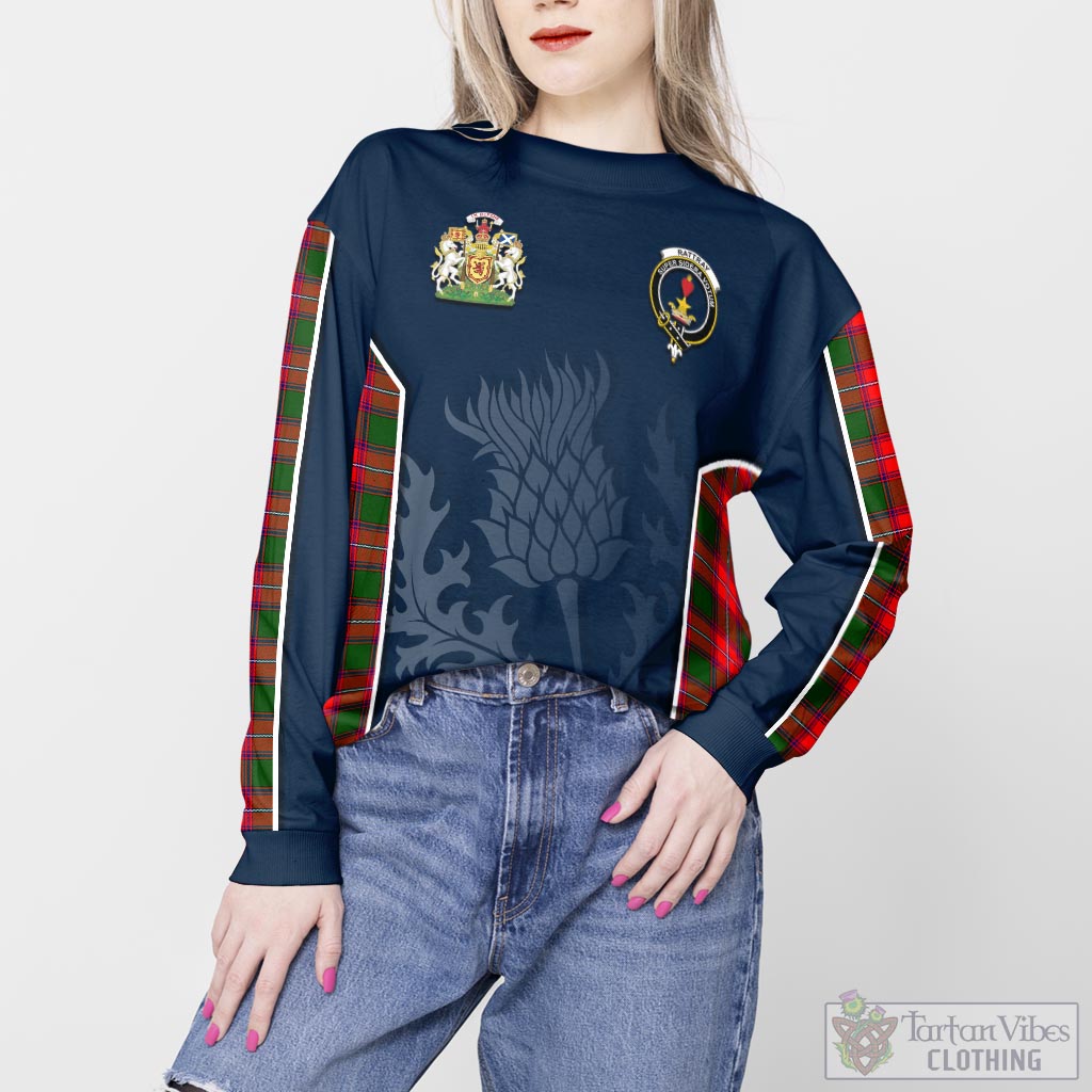 Tartan Vibes Clothing Rattray Modern Tartan Sweatshirt with Family Crest and Scottish Thistle Vibes Sport Style