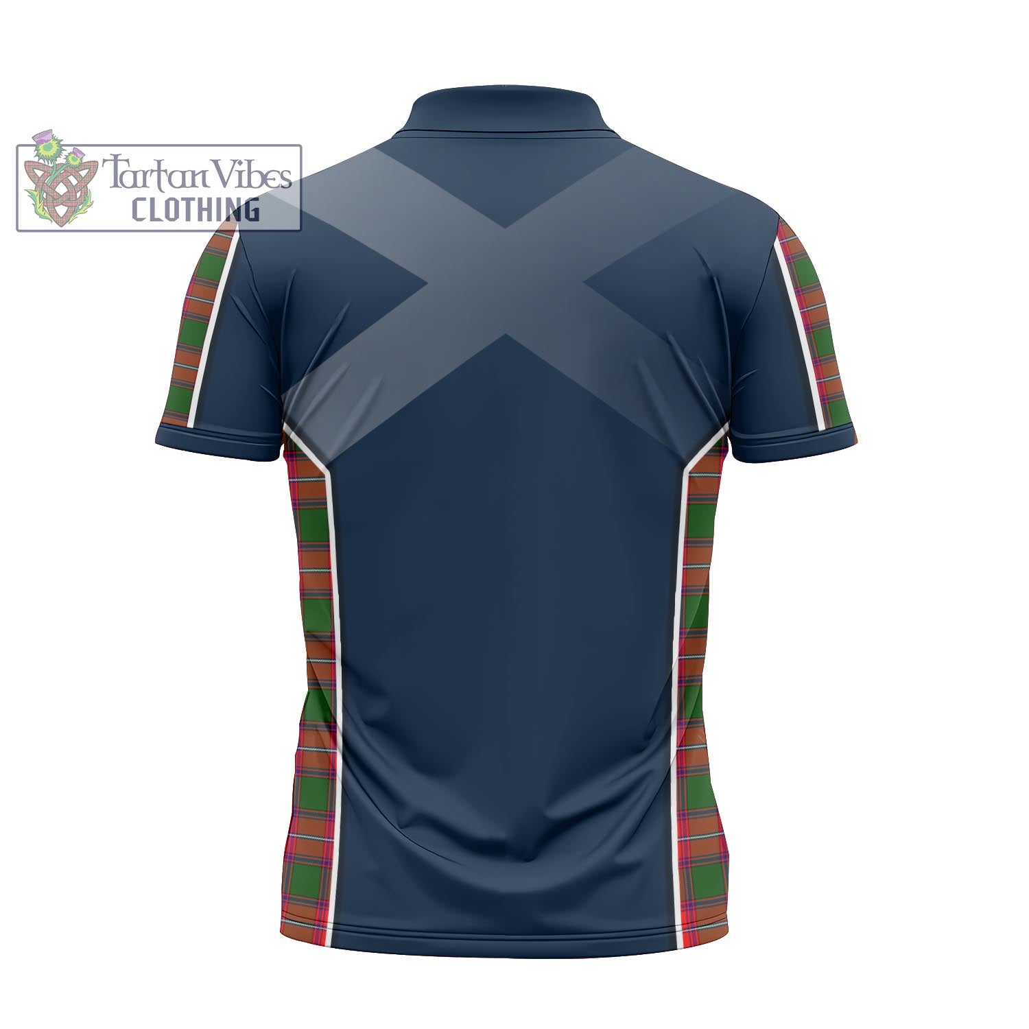 Tartan Vibes Clothing Rattray Modern Tartan Zipper Polo Shirt with Family Crest and Scottish Thistle Vibes Sport Style