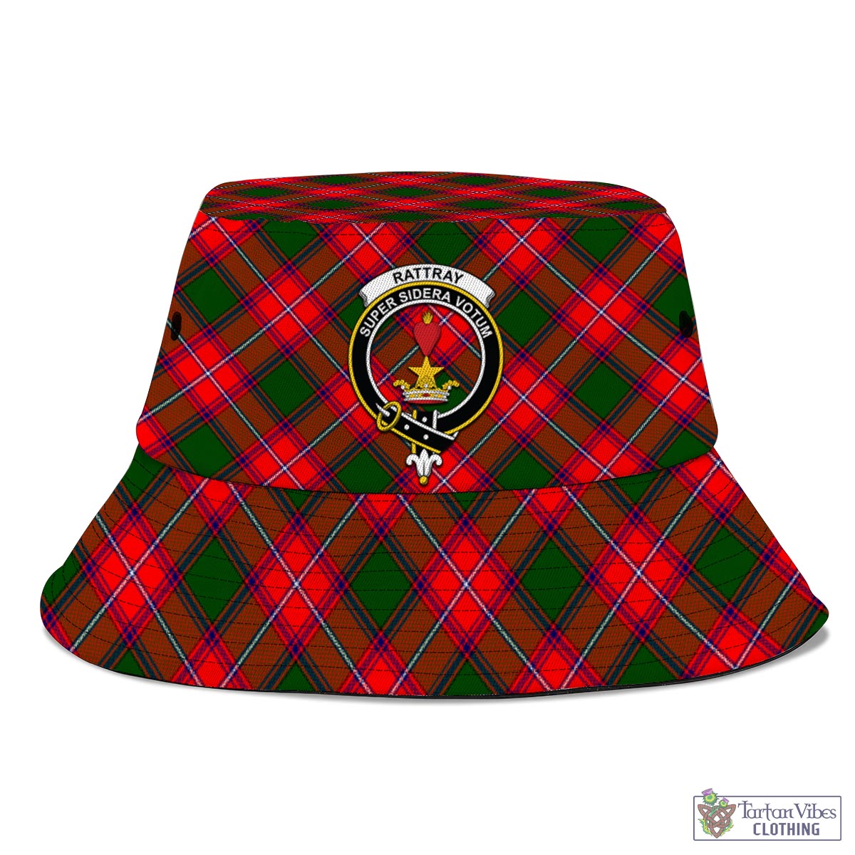 Tartan Vibes Clothing Rattray Modern Tartan Bucket Hat with Family Crest