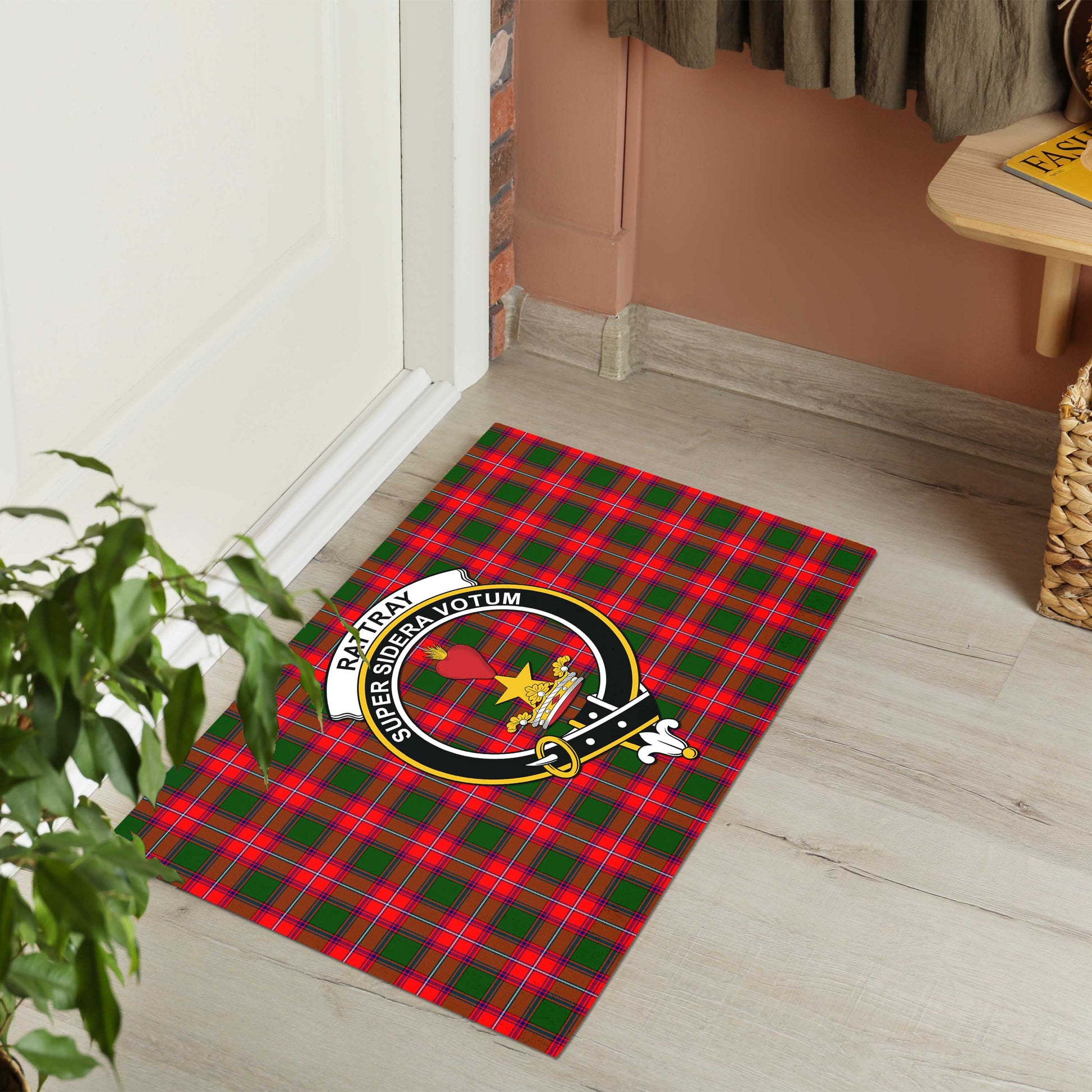 Rattray Modern Tartan Door Mat with Family Crest - Tartanvibesclothing