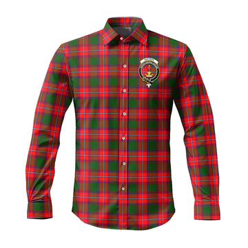 Rattray Modern Tartan Long Sleeve Button Up Shirt with Family Crest