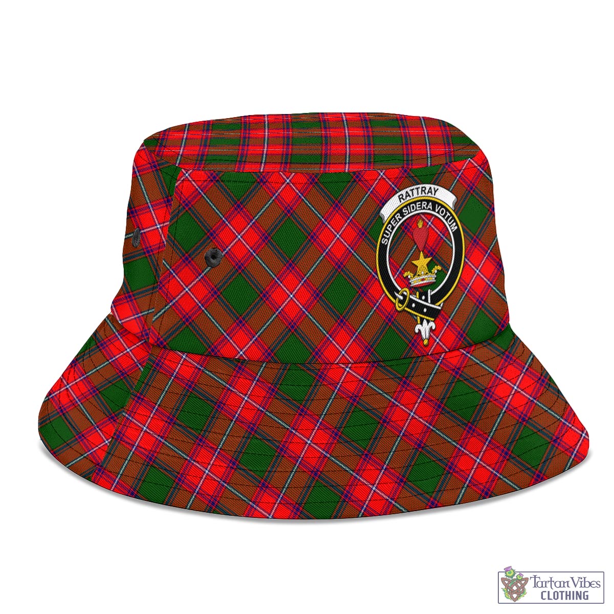 Tartan Vibes Clothing Rattray Modern Tartan Bucket Hat with Family Crest