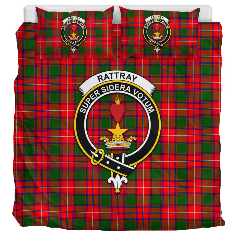 Rattray Modern Tartan Bedding Set with Family Crest UK Bedding Set UK Super King 104*94 inch - Tartan Vibes Clothing