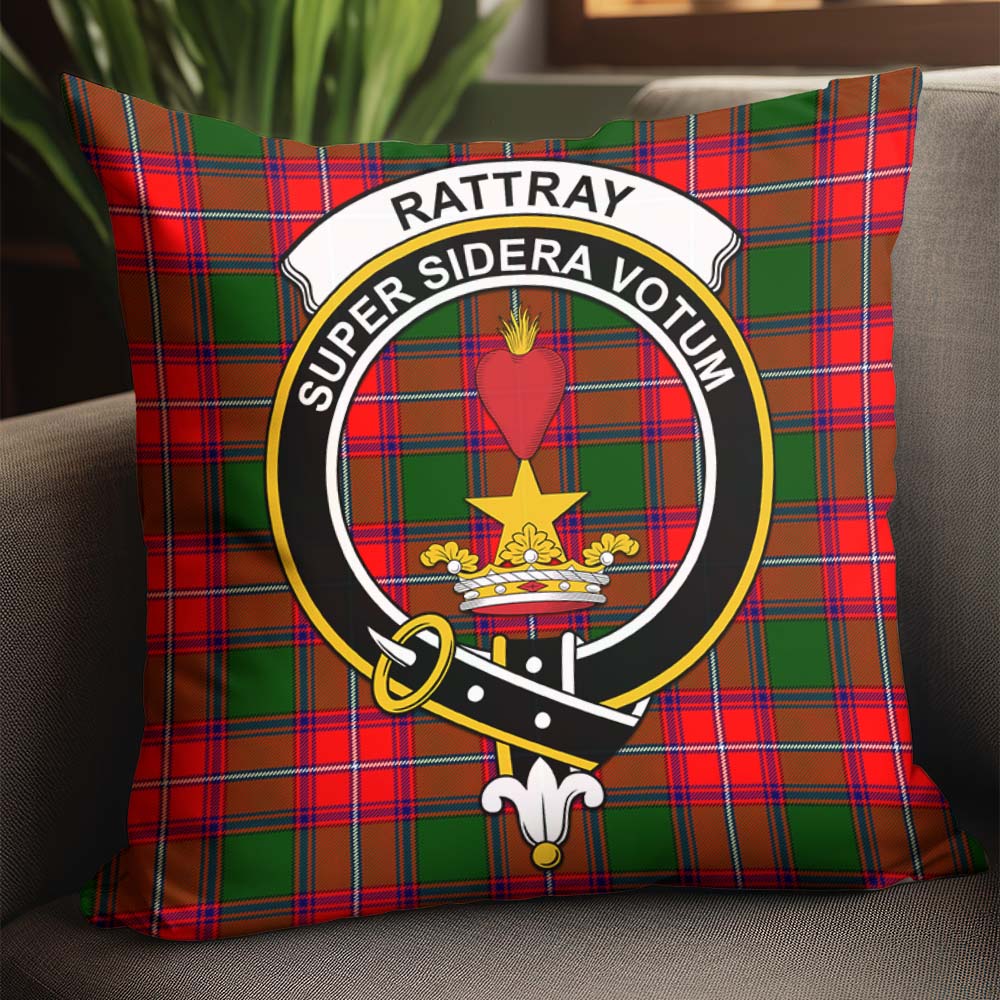 Rattray Modern Tartan Pillow Cover with Family Crest - Tartanvibesclothing