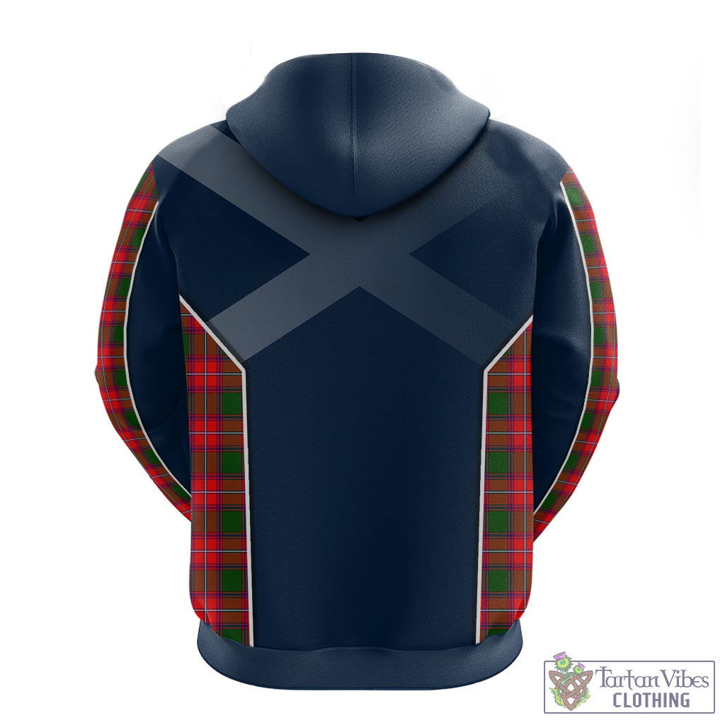 Tartan Vibes Clothing Rattray Modern Tartan Hoodie with Family Crest and Scottish Thistle Vibes Sport Style