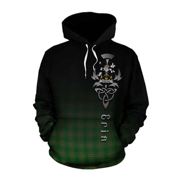 Rawlins Irish Clan Cotton Hoodie with Coat of Arms Erin Go Bragh Celtic Inspired Pullover Hoodie XS - Tartan Vibes Clothing