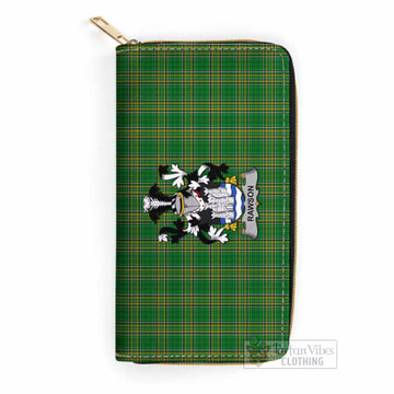 Rawson Irish Clan Tartan Women's Leather Wallet with Coat of Arms One Size 19.7*10.5*3.5 cm - Tartan Vibes Clothing